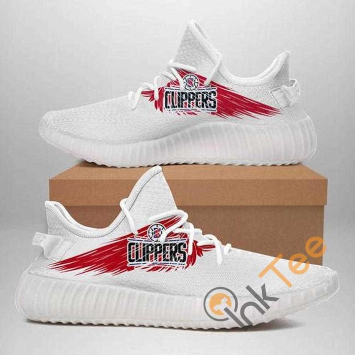 NBA Los Angeles Clippers White Red Wings Yeezy Boost Sneakers Shoes ah-yz-0707