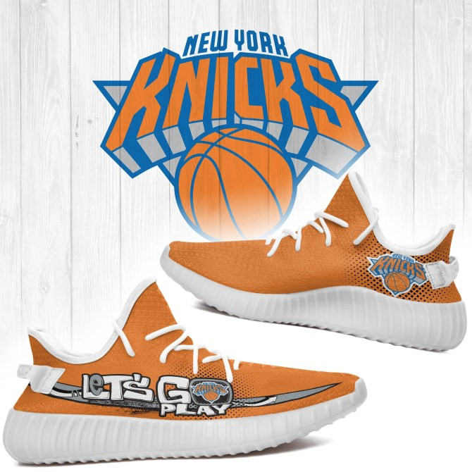 NBA New York Knicks Let's Go Play Yeezy Boost Sneakers Shoes ah-yz-0707