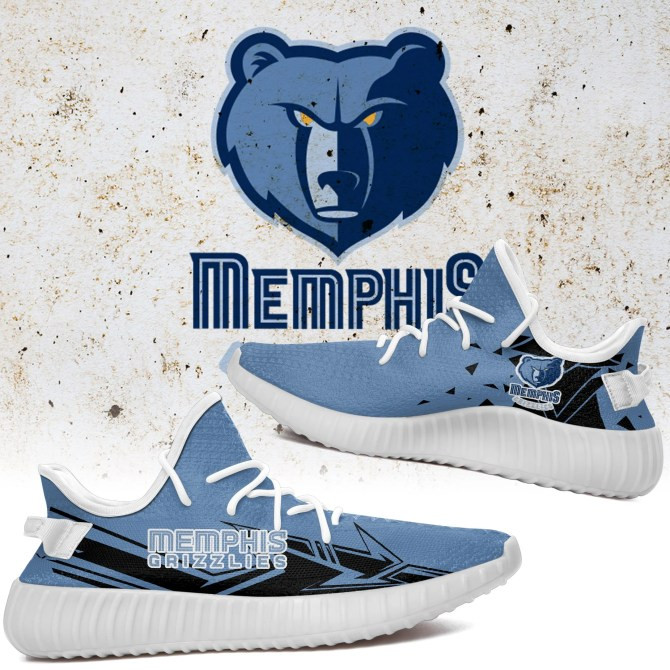 NBA Memphis Grizzlies Blue Black Arrow Yeezy Boost Sneakers Shoes ah-yz-0707