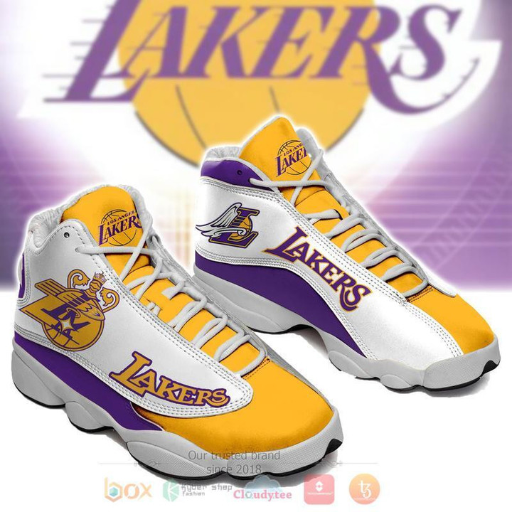 NBA Los Angeles Lakers Gold White Air Jordan 13 Shoes ah-jd13-0707