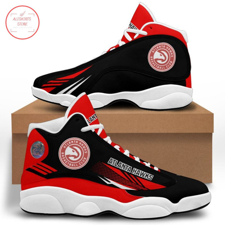 NBA Atlanta Hawks Black Red Air Jordan 13 Shoes ah-jd13-0707