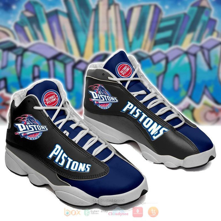 NBA Detroit Pistons Black Blue Air Jordan 13 Shoes ah-jd13-0707