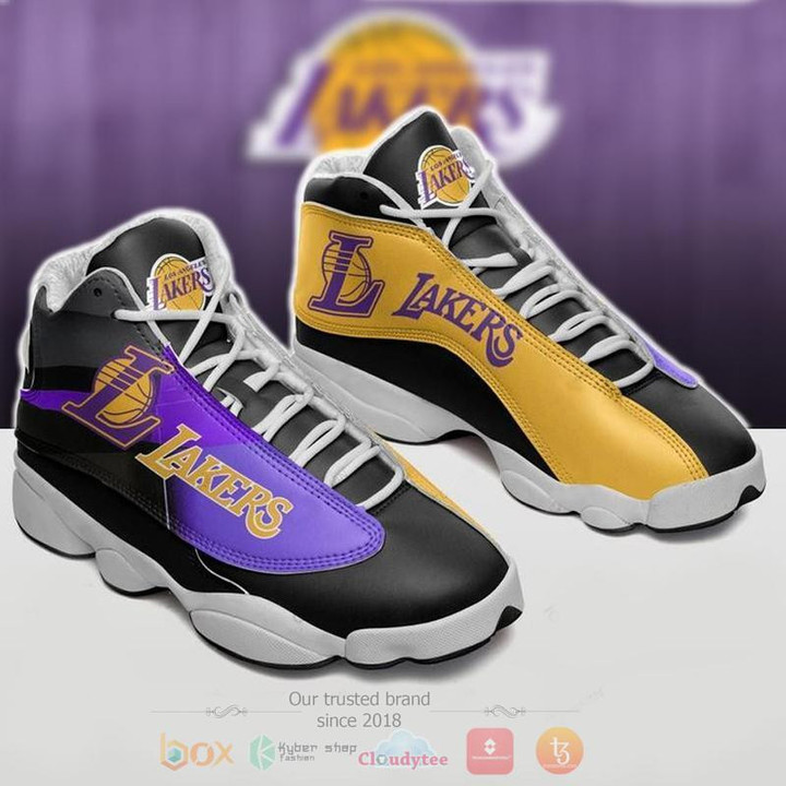 NBA Los Angeles Lakers Black Special Air Jordan 13 Shoes ah-jd13-0707