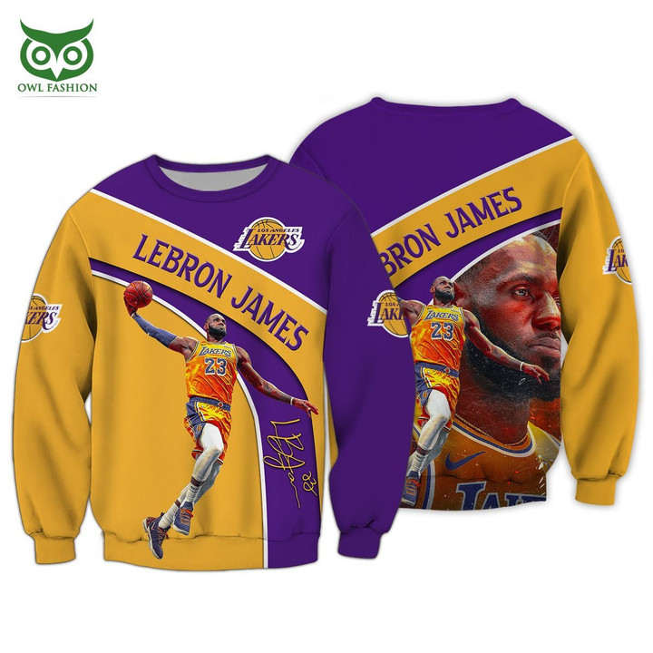 NBA Los Angeles Lakers Lebron James #23 Sweatshirt V10 AOP Shirt ath-sw-0807