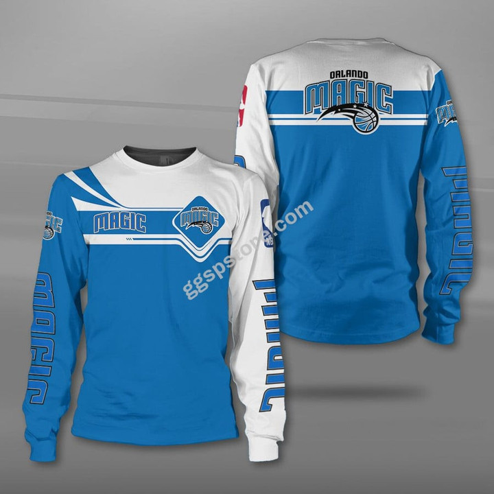NBA Orlando Magic Blue White Sweatshirt V10 AOP Shirt ath-sw-0807