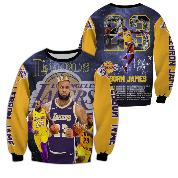 NBA Los Angeles Lakers Lebron James #23 Sweatshirt V9 AOP Shirt ath-sw-0807