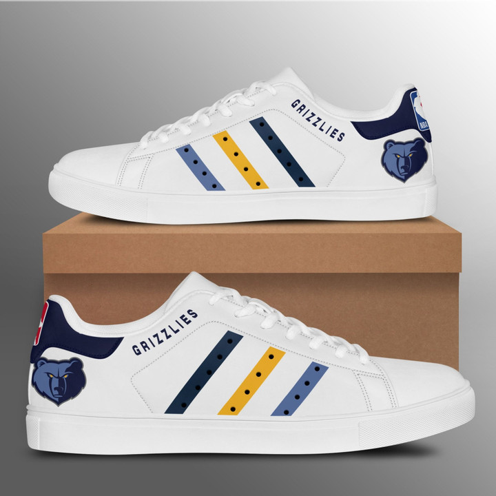 NBA Memphis Grizzlies White Blue Yellow Stan Smith Shoes ath-ss-0807