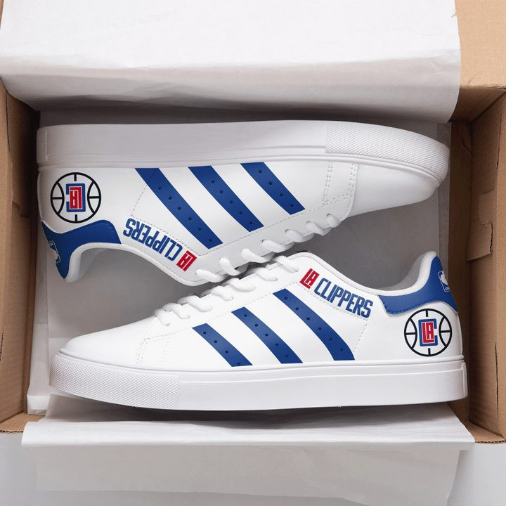 NBA Los Angeles Clippers White Blue Stan Smith Shoes ath-ss-0807