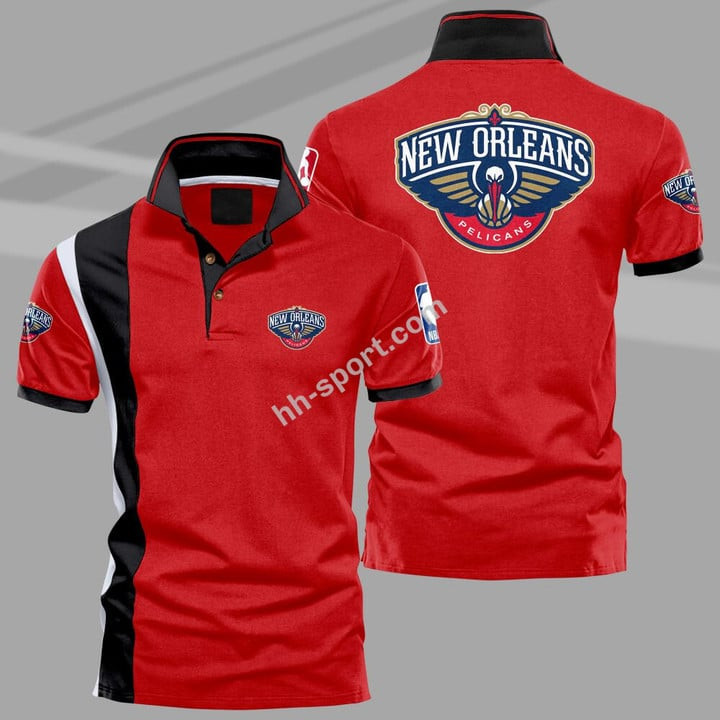 NBA New Orleans Pelicans Navy Red Polo Shirt ath-pol-0807