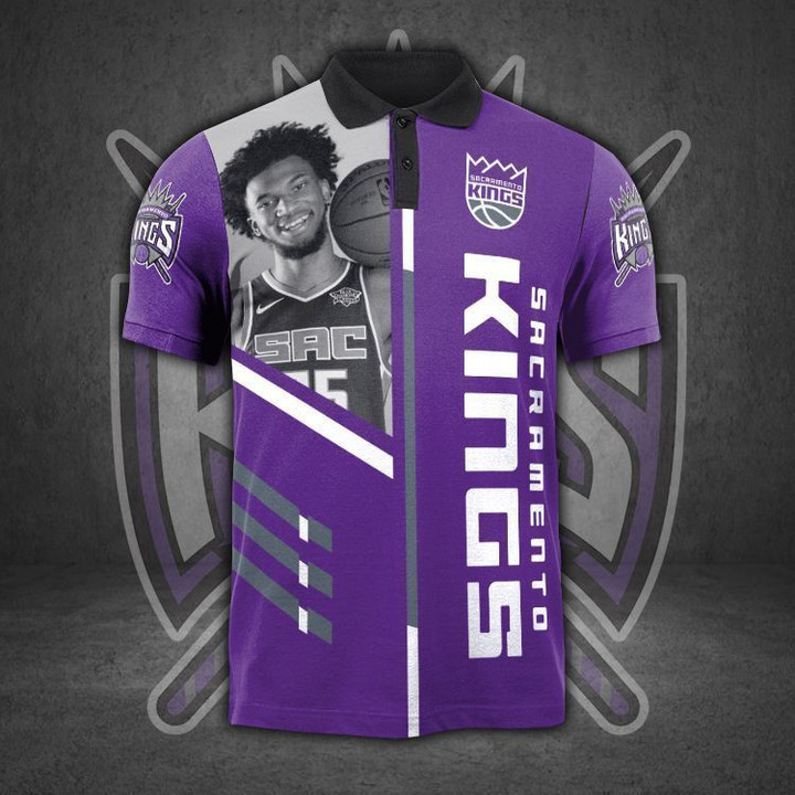 NBA Sacramento Kings Marvin Bagley Purple Polo Shirt ath-pol-0807