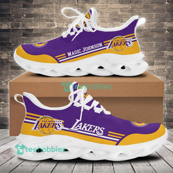 NBA Los Angeles Lakers Purple Yellow Max Soul Shoes ath-ms-1007