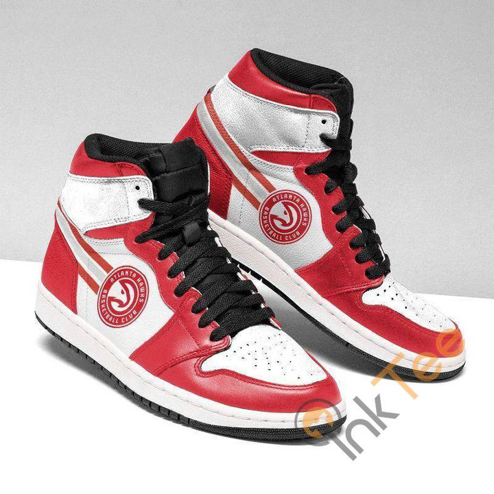 Air JD Hightop Shoes NBA Atlanta Hawks Red White Air Jordan 1 High Sneakers ath-jdhightop-1007