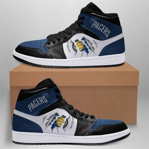 Air JD Hightop Shoes NBA Indiana Pacers Blue White Scratch Air Jordan 1 High Sneakers ath-jdhightop-1007