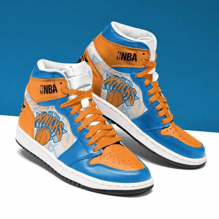 Air JD Hightop Shoes NBA New York Knicks Orange Blue Air Jordan 1 High Sneakers ath-jdhightop-1007