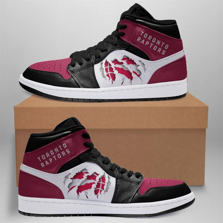Air JD Hightop Shoes NBA Toronto Raptors Red Black Scratch Air Jordan 1 High Sneakers ath-jdhightop-1007