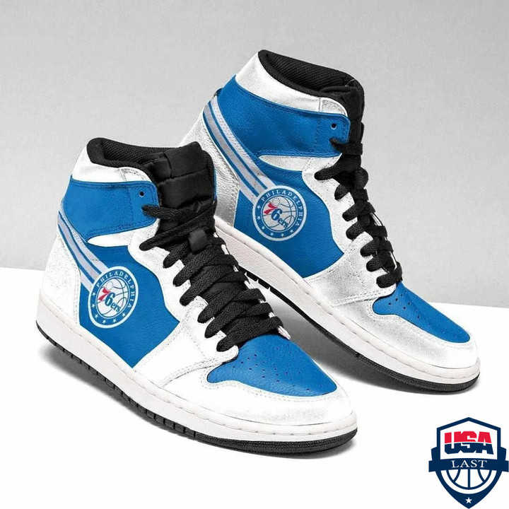 Air JD Hightop Shoes NBA Philadelphia 76ers White Blue Air Jordan 1 High Sneakers ath-jdhightop-1007