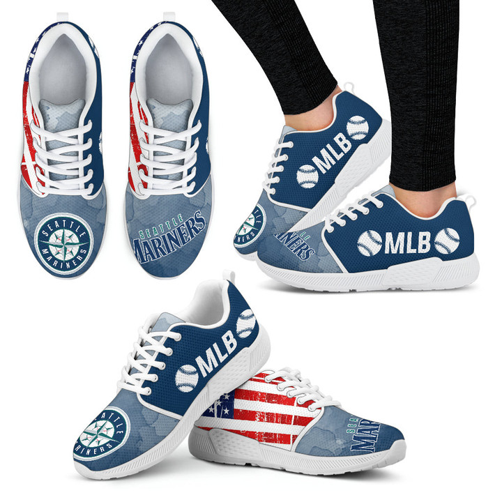 MLB Seattle Mariners Simple Fashion Running Shoes