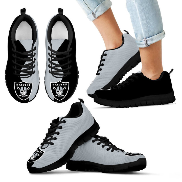 NFL Las Vegas Raiders Black Silver Running Shoes