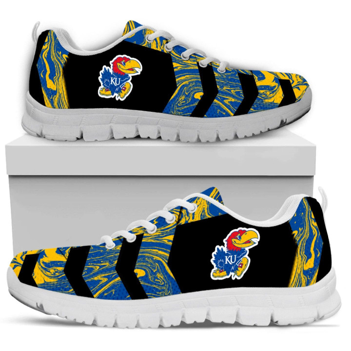 NCAA Kansas Jayhawks Blue Black Running Shoes