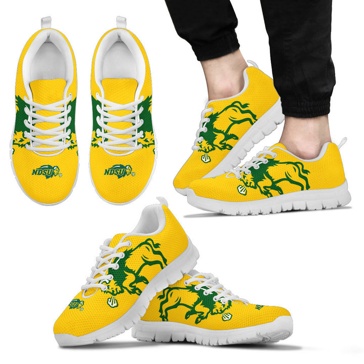 NCAA North Dakota State Bison Yellow Running Shoes