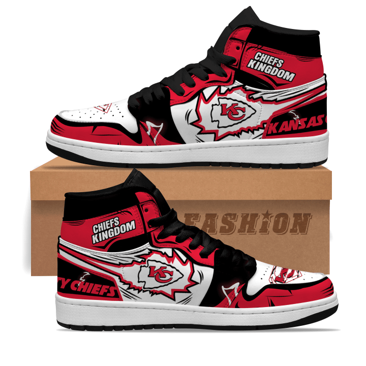 Air JD Hightop Shoes NFL Kansas City Chiefs Red White Air Jordan 1 High Sneakers