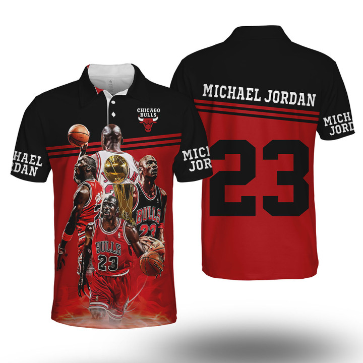 NBA Chicago Bulls Michael Jordan #23 Polo Shirt V16