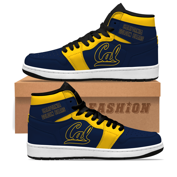 Air JD Hightop Shoes NCAA California Golden Bears Blue Air Jordan 1 High Sneakers