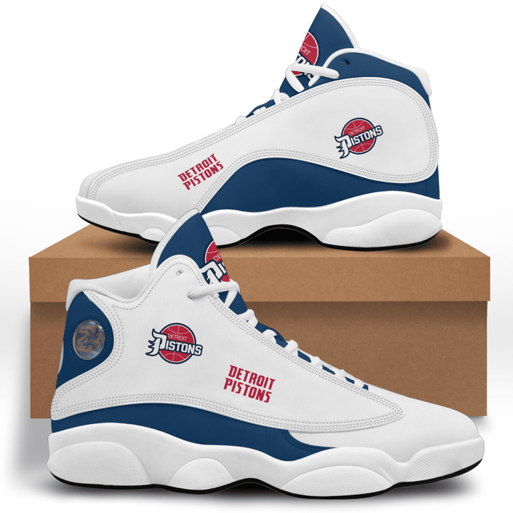 NBA Detroit Pistons White Blue Air Jordan 13 Shoes