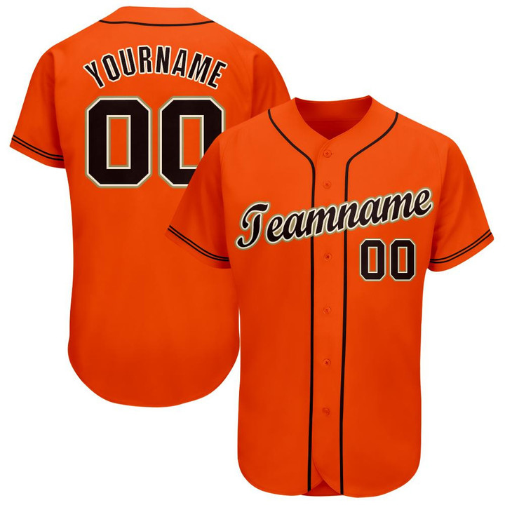 Custom Orange Black-Cream Baseball Jersey Shirt Custom Your Team Name Number For Men Women Kid 511513