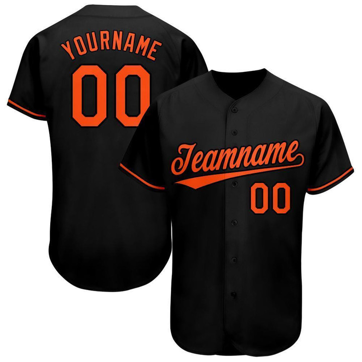Custom Black Orange Baseball Jersey Shirt Custom Your Team Name Number For Men Women Kid 511513