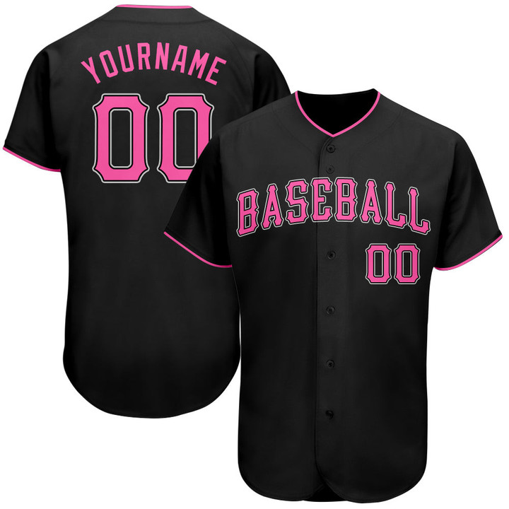 Custom Black Pink-White Baseball Jersey Shirt Custom Your Team Name Number For Men Women Kid 511513
