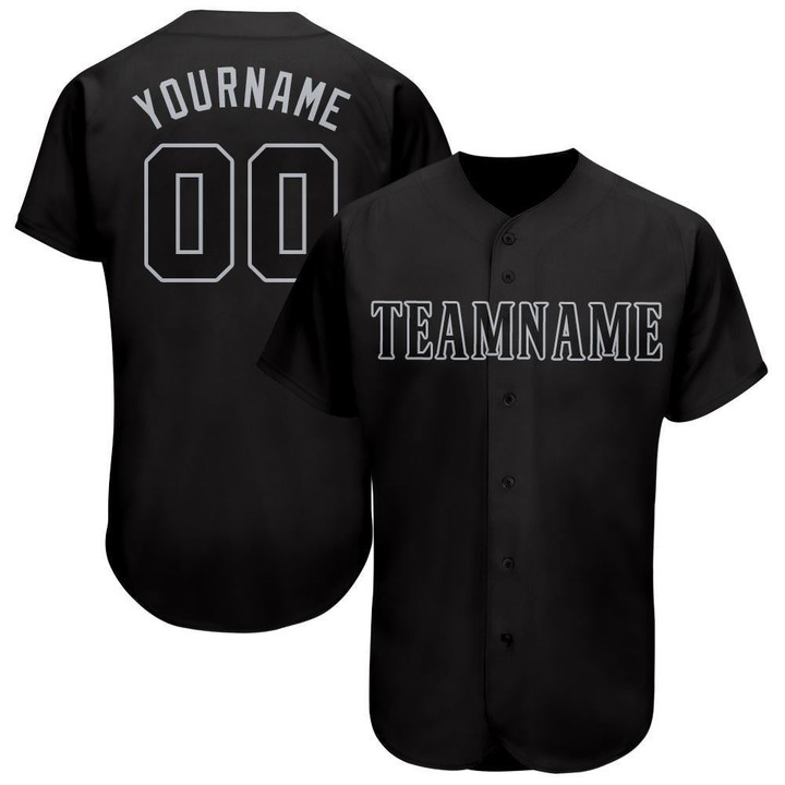 Custom Black Gray Baseball Jersey Shirt Custom Your Team Name Number For Men Women Kid 511513