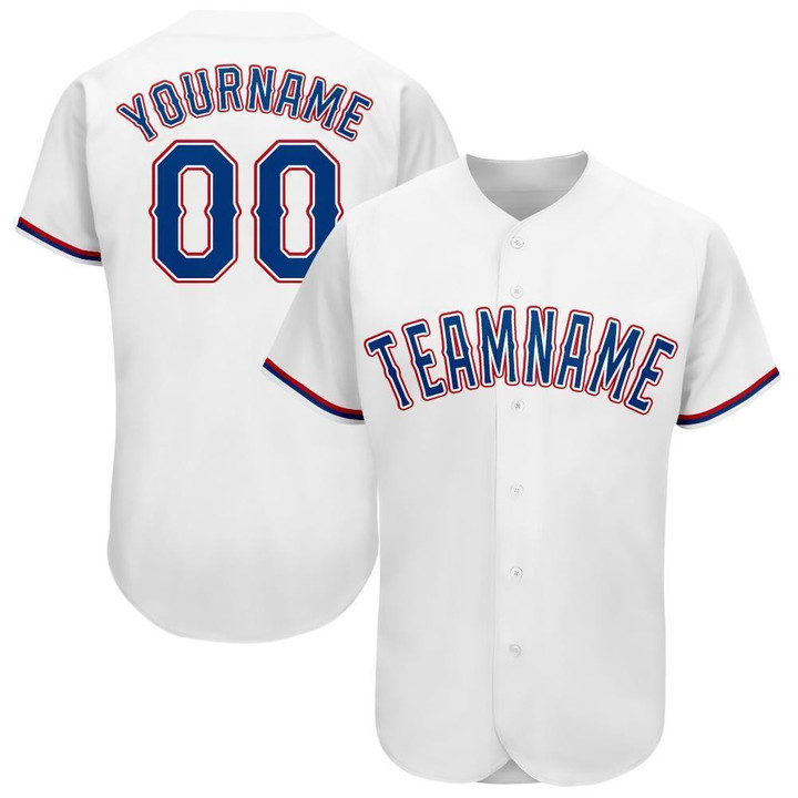 Custom White Royal-Red Baseball Jersey Shirt Custom Your Team Name Number For Men Women Kid 511513