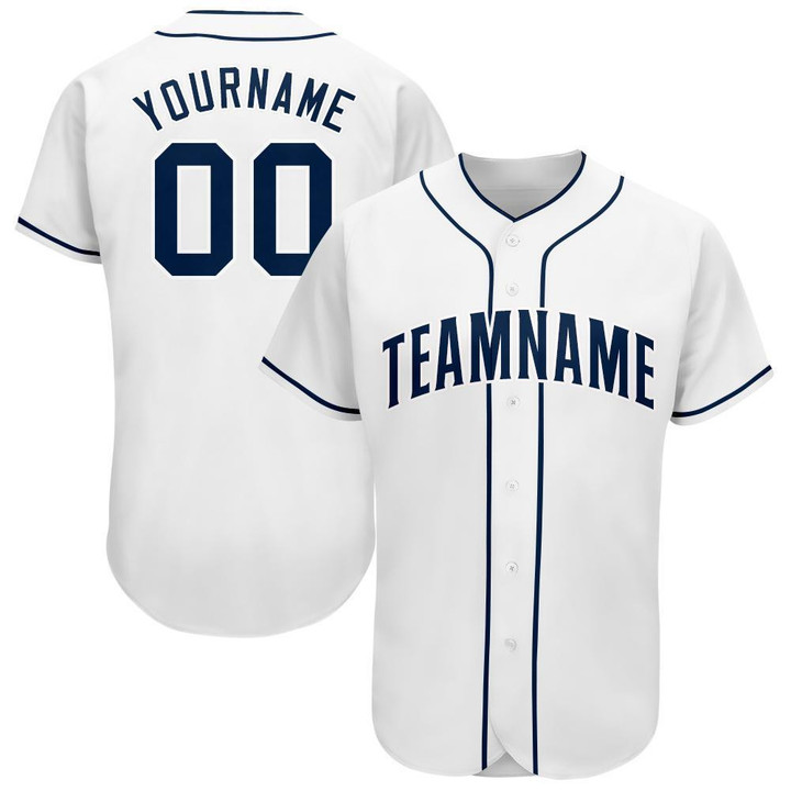 Custom White Navy Baseball Jersey Shirt Custom Your Team Name Number For Men Women Kid 511513