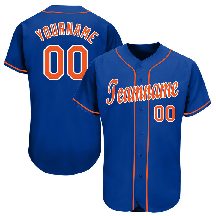 Custom Royal Orange-White Baseball Jersey Shirt Custom Your Team Name Number For Men Women Kid 511513