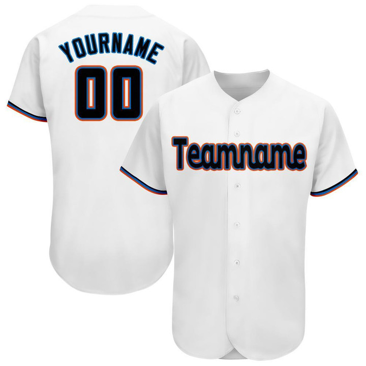 Custom White Black-Orange Baseball Jersey Shirt Custom Your Team Name Number For Men Women Kid 511513