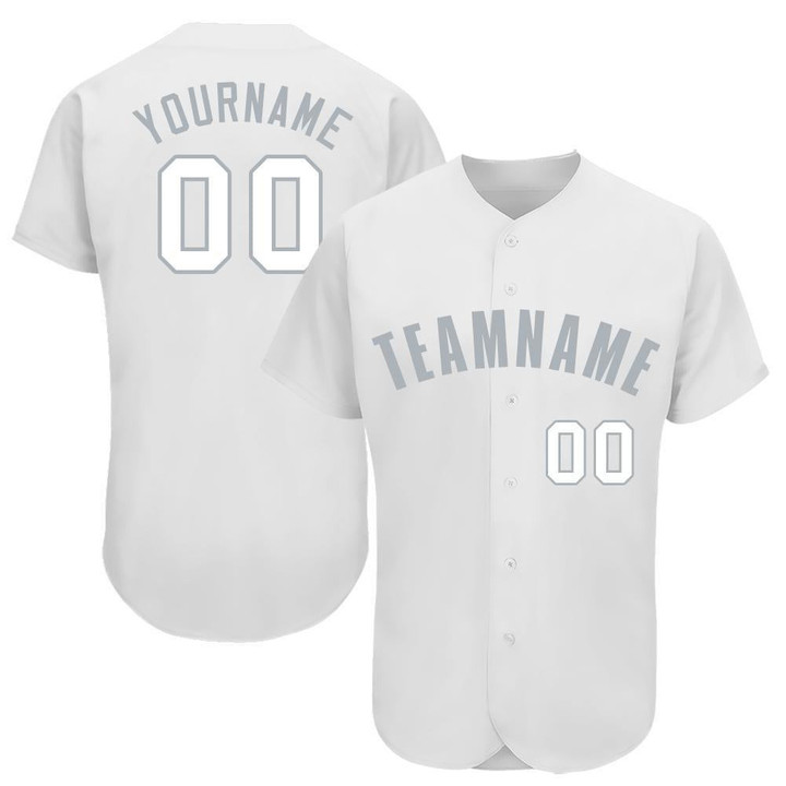 Custom White Gray Baseball Jersey Shirt Custom Your Team Name Number For Men Women Kid 511513