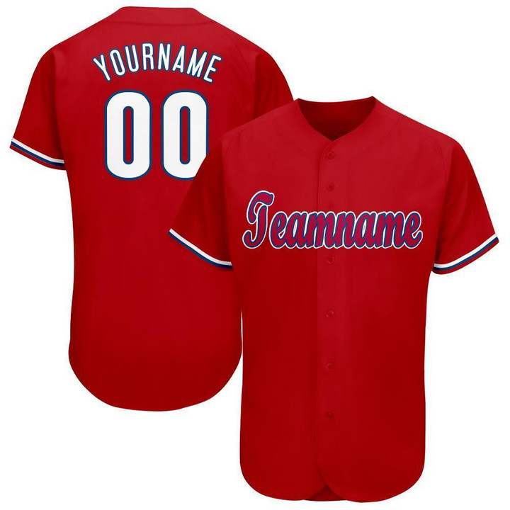 Custom Red White-Royal Baseball Jersey Shirt Custom Your Team Name Number For Men Women Kid 511513