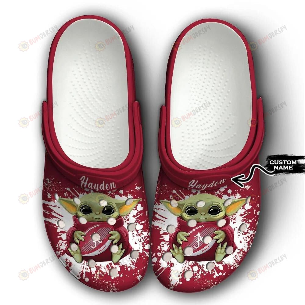 Arkansas Razorbacks Baby Yoda Custom Name Crocs Classic Clogs Shoes