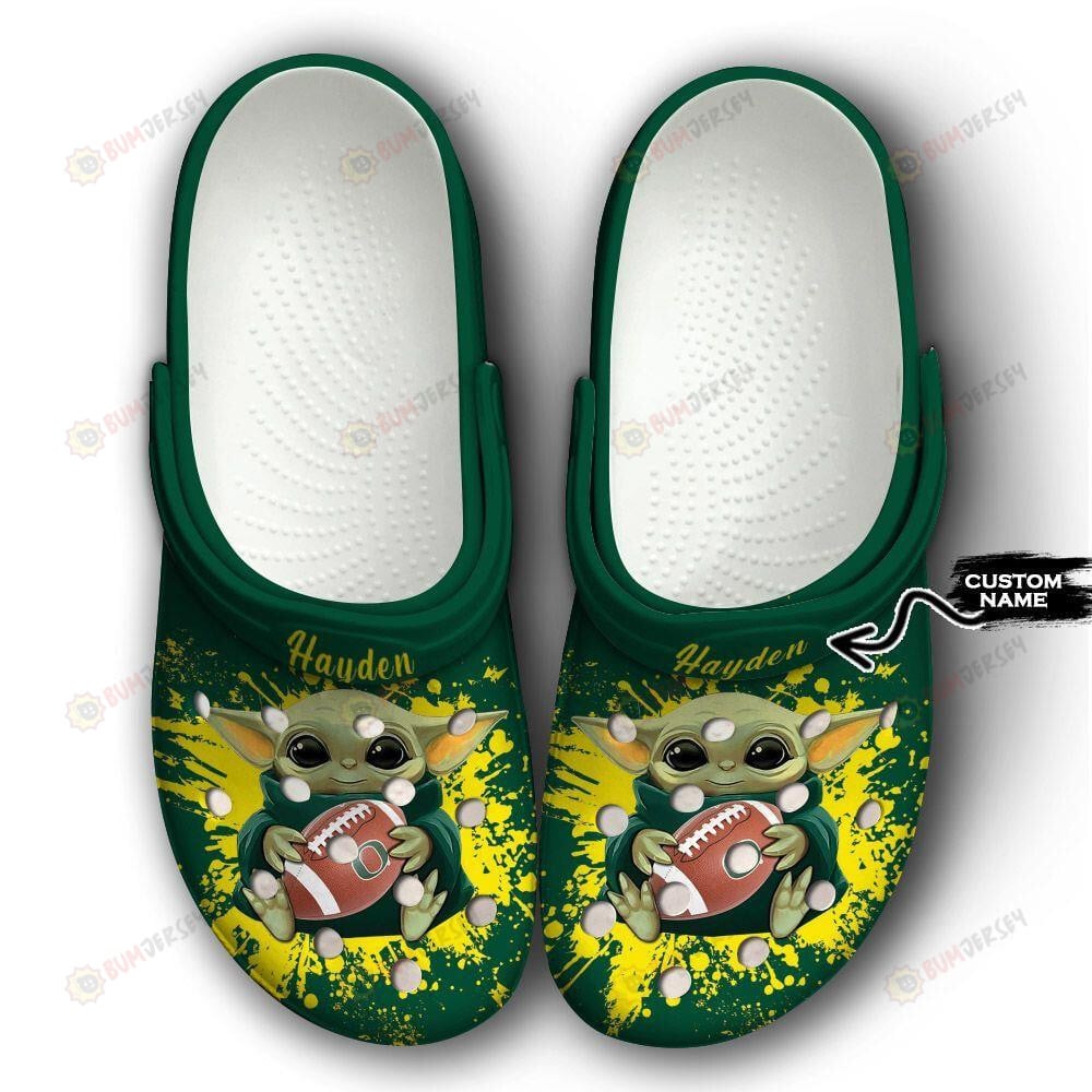 Oregon Ducks Baby Yoda Custom Name Crocs Classic Clogs Shoes
