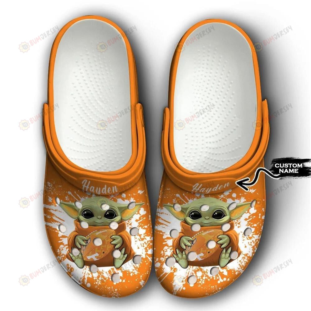 Tennessee Volunteers Baby Yoda Custom Name Crocs Classic Clogs Shoes