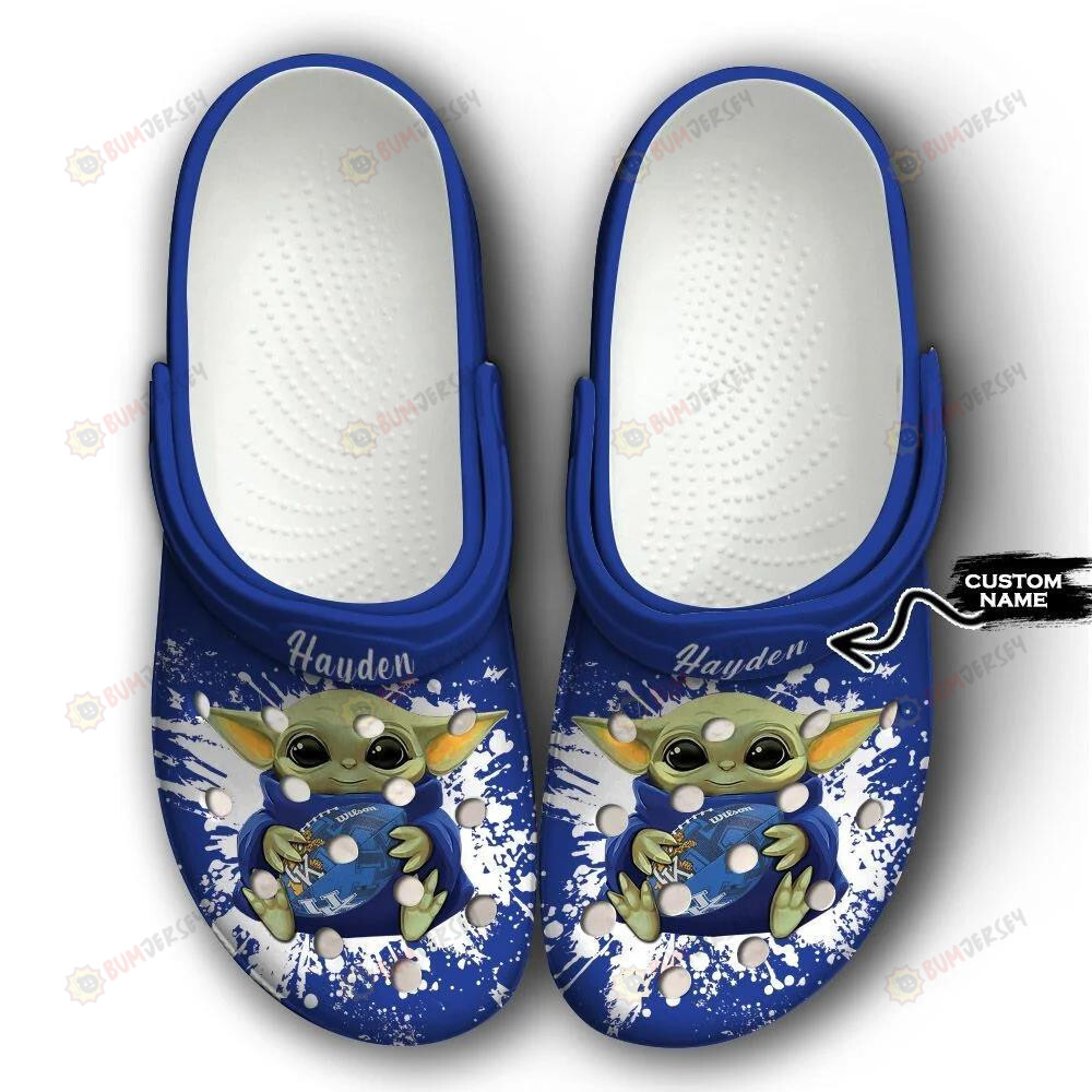 Kentucky Wildcats Baby Yoda Custom Name Crocs Classic Clogs Shoes