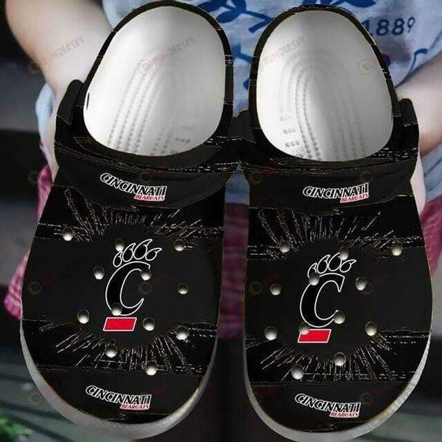 Cincinnati Bearcats On Black Crocs Crocband Clog Comfortable Water Shoes