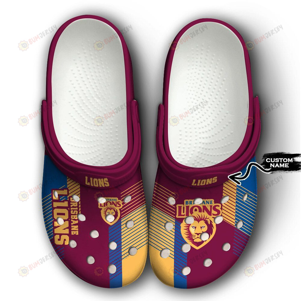 Brisbane Lions Custom Name Crocs Classic Clogs Shoes