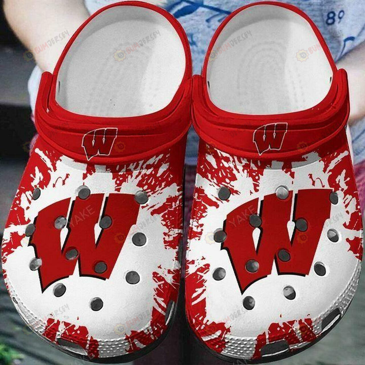 Wisconsin Badgers Crocs Crocband Clog Comfortable Water Shoes