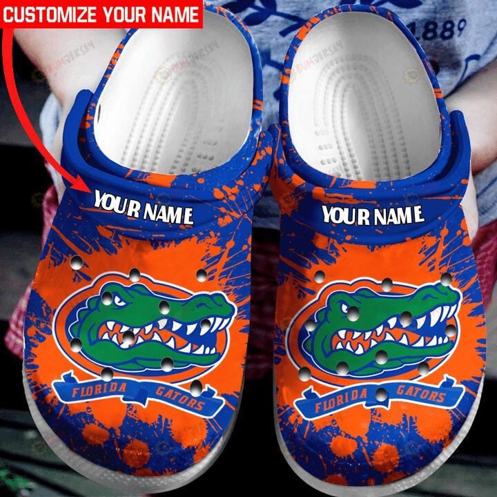 Florida Gators Orange Blue Custom Name Crocs Crocband Clog Comfortable Water Shoes