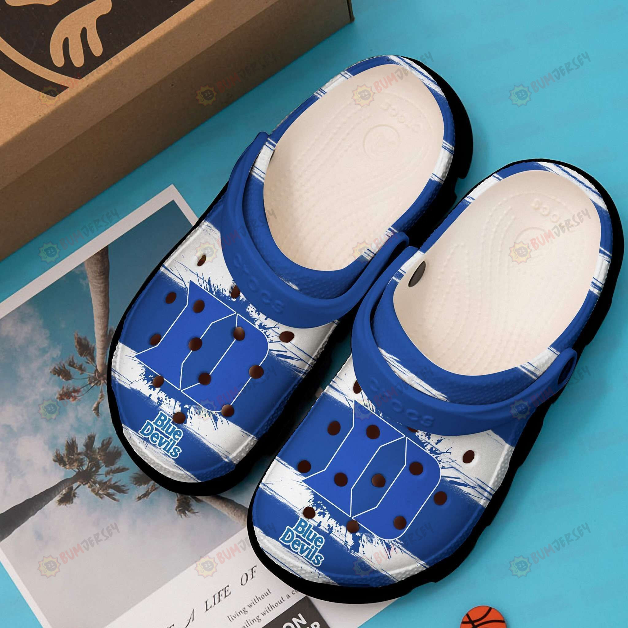 Duke Blue Devils In Blue Pattern Crocs Crocband Clog Comfortable Water Shoes