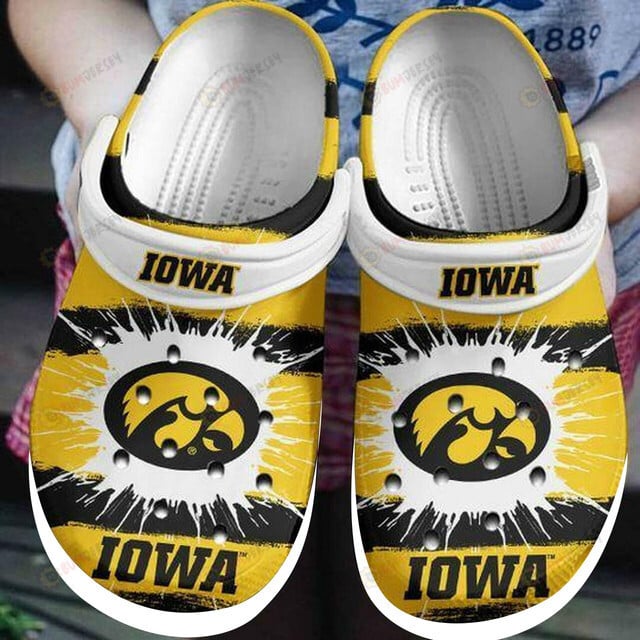 Iowa Hawkeyes Custom Name Crocs Crocband Clog Comfortable Water Shoes