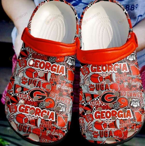 Georgia Artwork Design Crocs Crocband Clog Comfortable Water Shoes In Red
