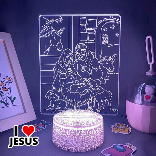 3D Merry Christmas Jesus Birth LED Light [33JWL]